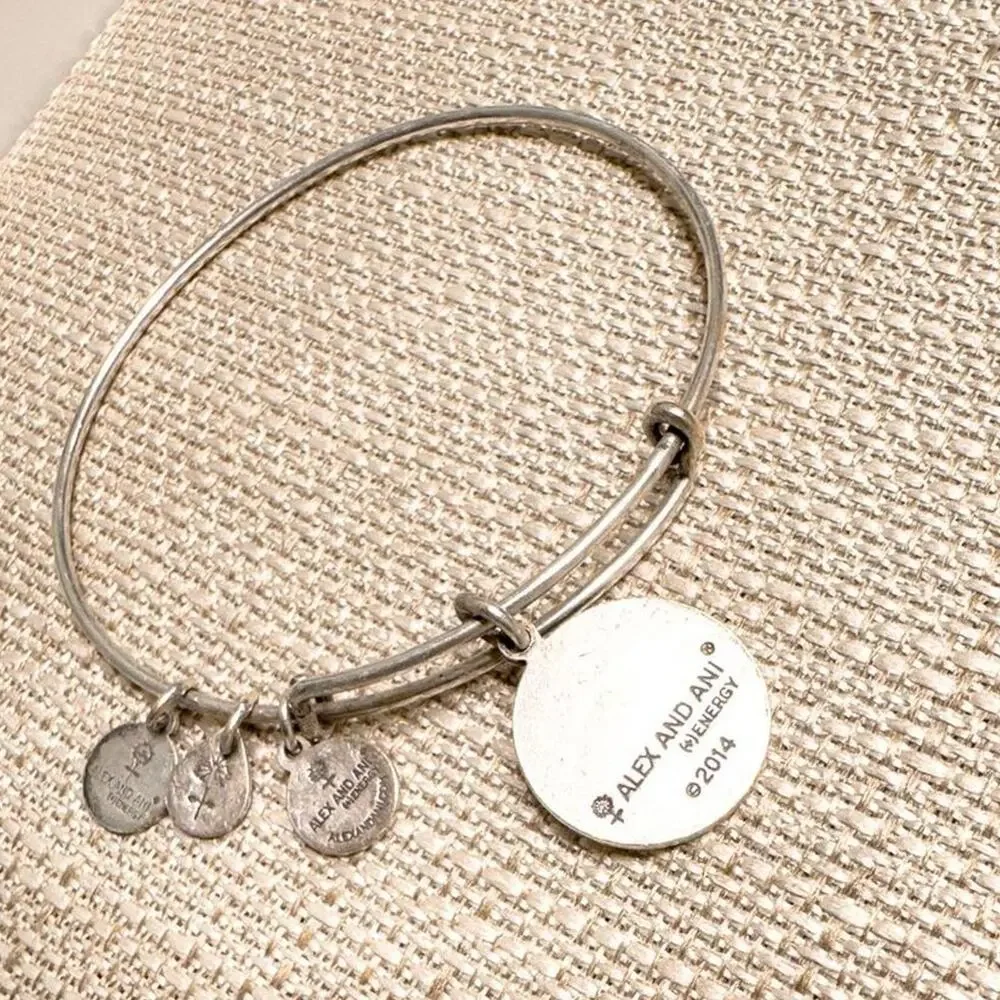 Alex and Ani Women's Exclusive Divi Tree Aruba Charm Bangle Silver Finish